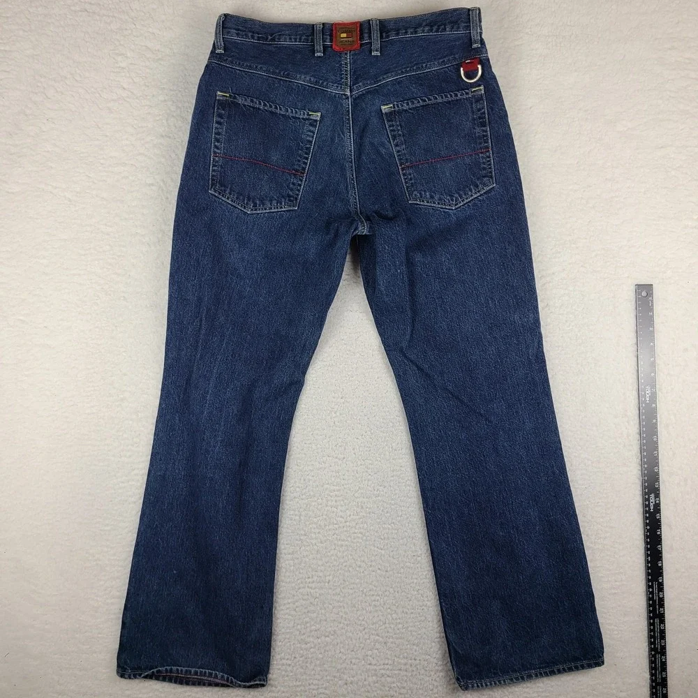 VTG Tommy Hilfiger Jeans Mens 34x32 Blue Straight Leg Utility‎ Denim MEXICO 02'